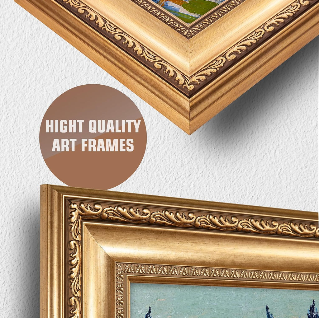 Garden at Arles by Vincent Van Gogh Framed Size:30x36 inches,Image Size:24x30 inches,Golden Frame The World Classic Art Reproductions,Wall Art for Home Decor