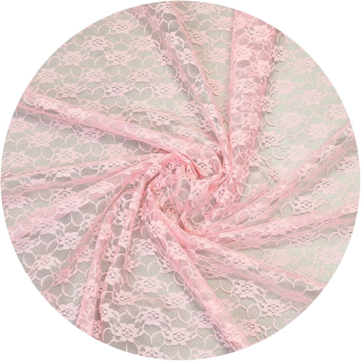 MDS® Pack of 200 Lace Chair Sashes for Weddings, Decorative Floral Lace Chair Bows Bands for Banquet, Reception, Anniversary, Bridal Shower, Birthday, Party, Ceremony & Event Décor - Blush Pink