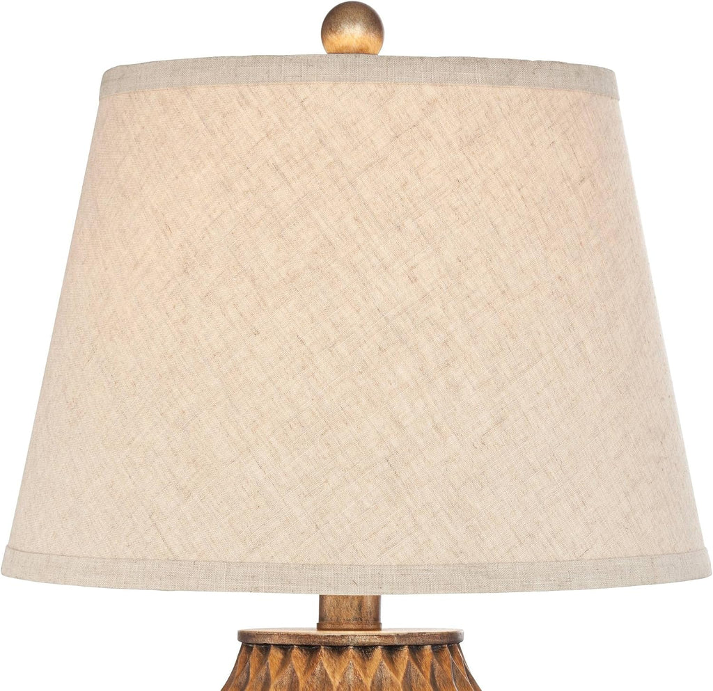 360 Lighting Buckhead Modern Accent Table Lamp with Dimmer and USB Charging Port 22' High Warm Bronze Tapered Drum Shade Decor for Living Room Desk Bedroom House Bedside Nightstand Home Office