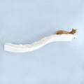 The Refined Feline 60 Inch Lotus Branch Cat Shelf in White Right Facing with Replaceable Carpet, Playing, Climbing, & Lounging Cat Shelves and Perches for Wall