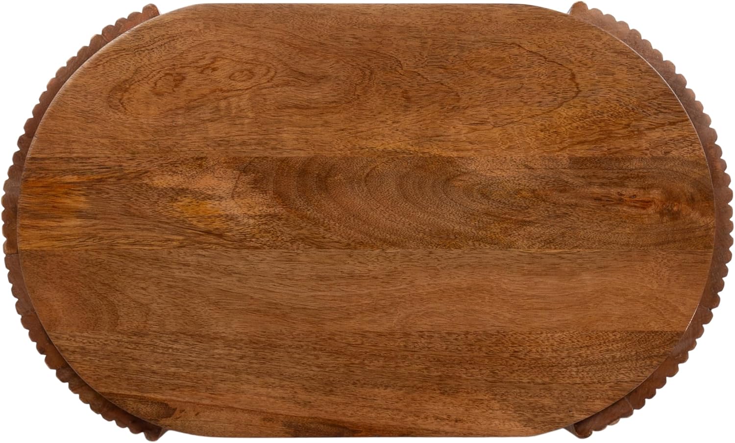 Kate and Laurel Cakora Modern Capsule Ribbed Mango Wood Side Table, 22 x 13 x 22, Walnut Brown, Mid-Century Decorative Two-Tier End Table for Use as a Bedroom Nightstand or Living Room Plant Stand