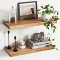 24'x9.2' Elm Floating Shelves for Wall, Live Edge, Natural, 2-Pack | 1.4' Thick Reclaimed Wood Shelves with Invisible Bracket for Living Room, Bedroom, Kitchen & Bathroom Storage