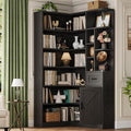Garvee 74'' Tall Corner Bookshelf - 6-Tier Book Shelf with Drawer and Cabinets, l-Shaped Bookcase Open Storage Shelves Modern Display Shelf for Home, Office