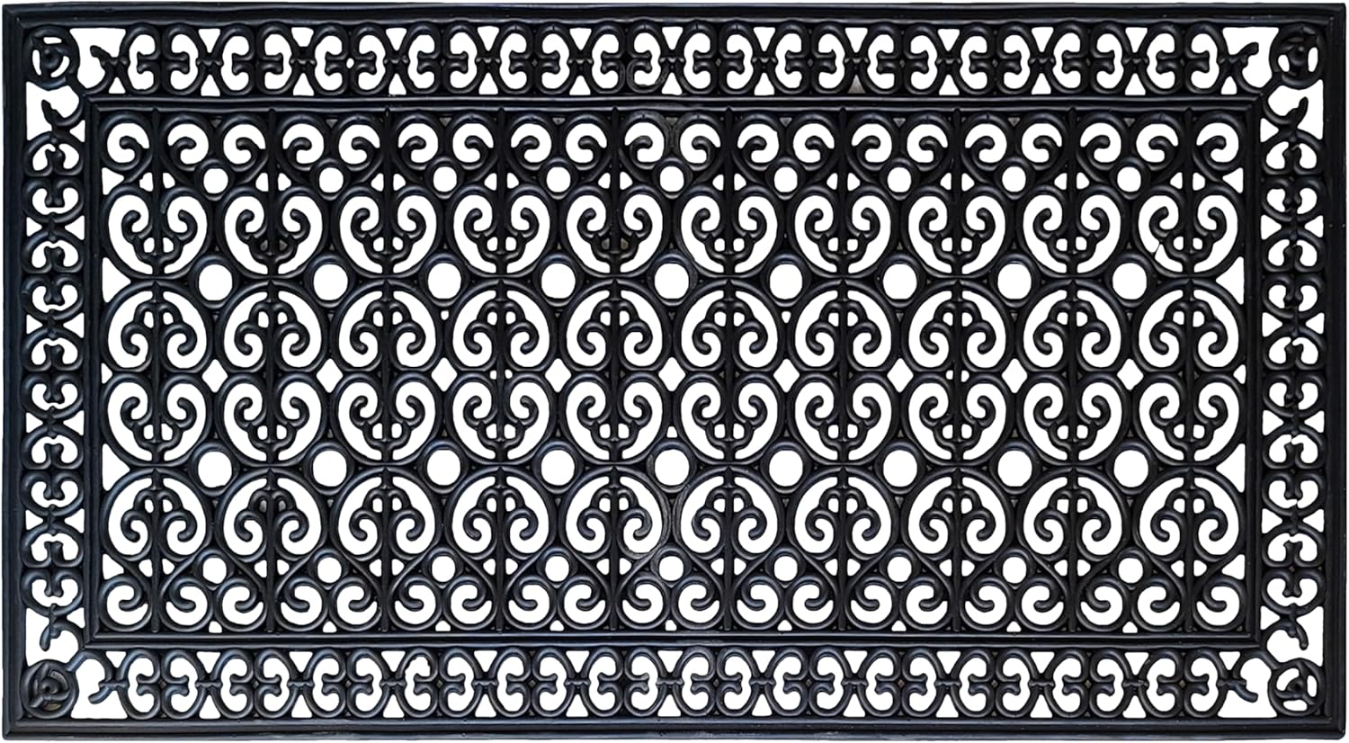 A1HC Large Outdoor Rubber Door Mat 30'x60' - Heavy Duty Non Slip Waterproof Floor Mat, Dirt Trapper Shoe Scraper, All Weather Drainage Doormat for Front Door, Entryway, Patio, Indoor Outdoor Use