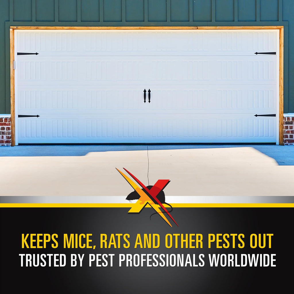 Xcluder X2 Rodent Proof Overhead Sectional Door Seal Kit, 8'2' Wide for 1.75' Thick Garage Doors, Stops Mice, Rats and Weather, Suitable for Residential or Commercial Property Use
