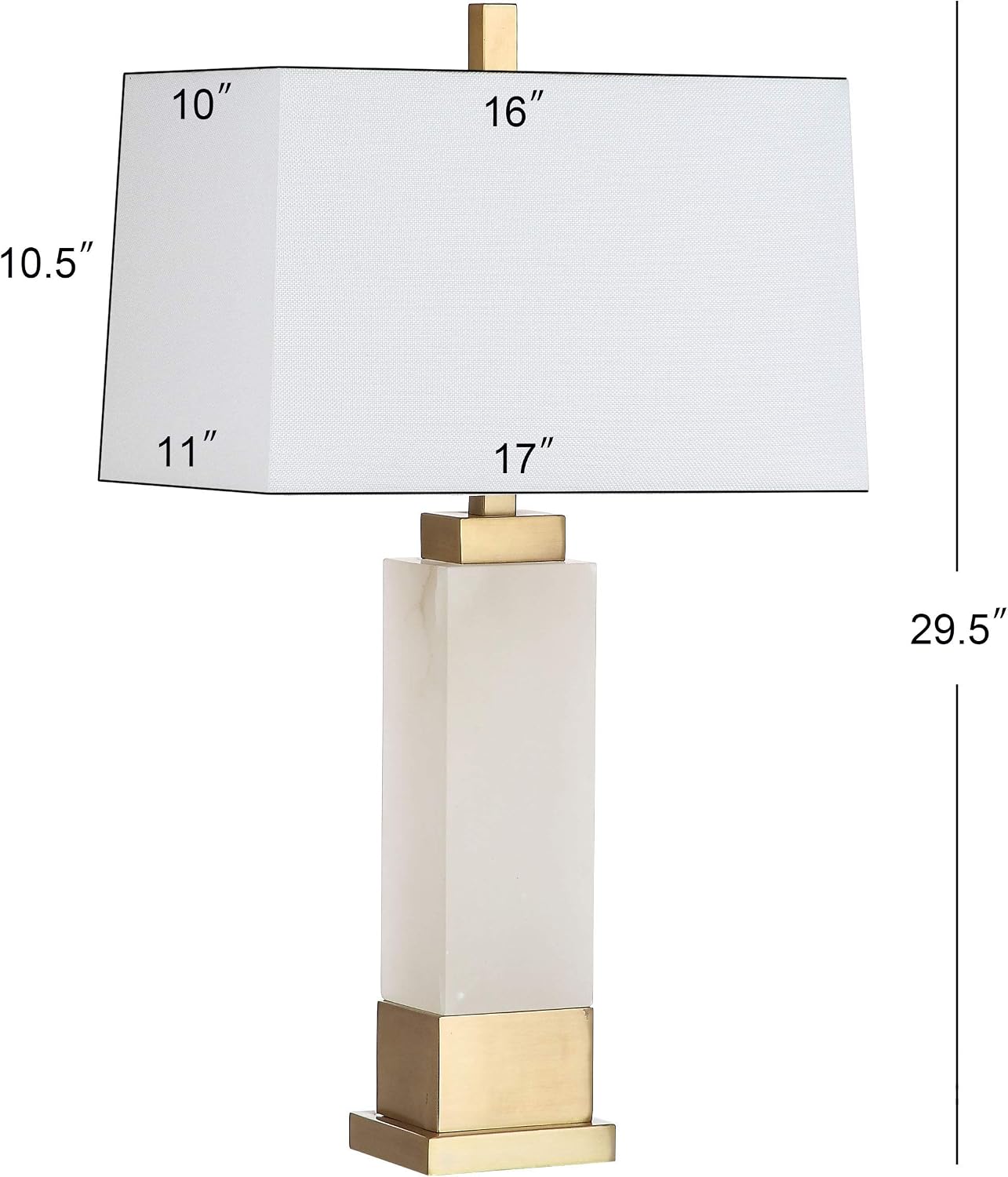 SAFAVIEH Lighting Collection Rozella Alabaster White/ Gold 30-inch Bedroom Living Room Home Office Desk Nightstand Table Lamp (LED Bulb Included)