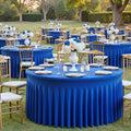 6 Pack Spandex Royal Blue Round Table Cloths for 60 inch Table, Wrinkle Free 120 inch Tablecloths Stretchy Round Tablecovers for Wedding Birthday Parties Banquet