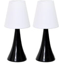 Simple Designs LT2042-BLK-2PK Valencia Colors 2 Pack Mini Touch Table Lamp Set with Fabric Shades, Black & White (Pack of 6, 12 Count Total)