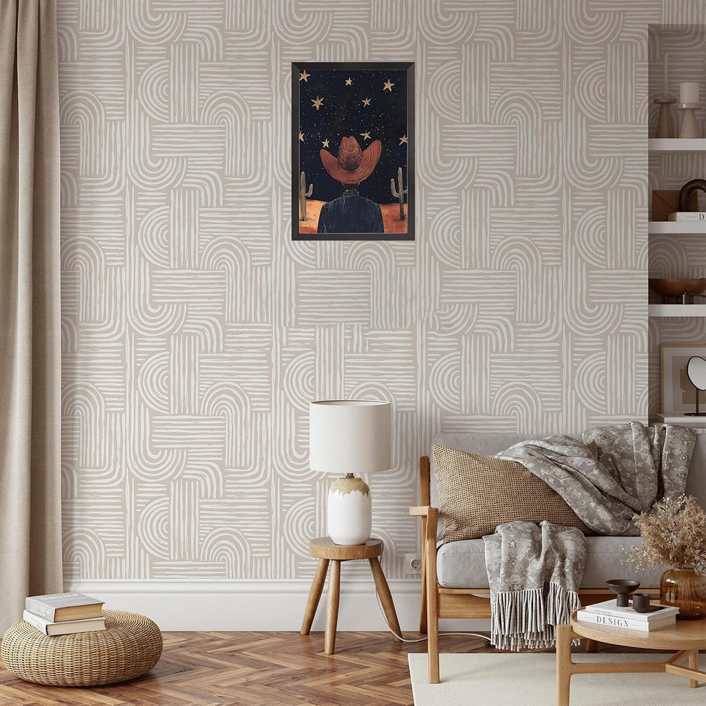 Black Framed Flat Vintage Starry Night Sky Poster Cowboy Hat Silhouette Cacti And Golden Stars Canvas Wall Art Western Prints Painting For Home Bedroom Dorm Wall Decor 24x36in Black Framed Flat