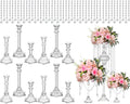 12 Set Wedding Centerpieces for Tables 12 Glass Flower Stands for Wedding 12 Acrylic Crystal Strings 72 Acrylic Crystal Ornament Beads for Party Christmas Party Tabletop Decoration