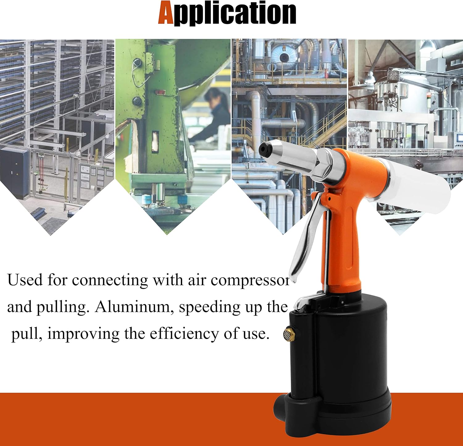 NEWTRY Air Hydraulic Double Power Pop Rivet Gun Industry Pneumatic Pop Riveter Heavy Duty Riveting Tool Kit for 3/32,1/8,5/32,3/16 Aluminium/Iron/Rivet Nut