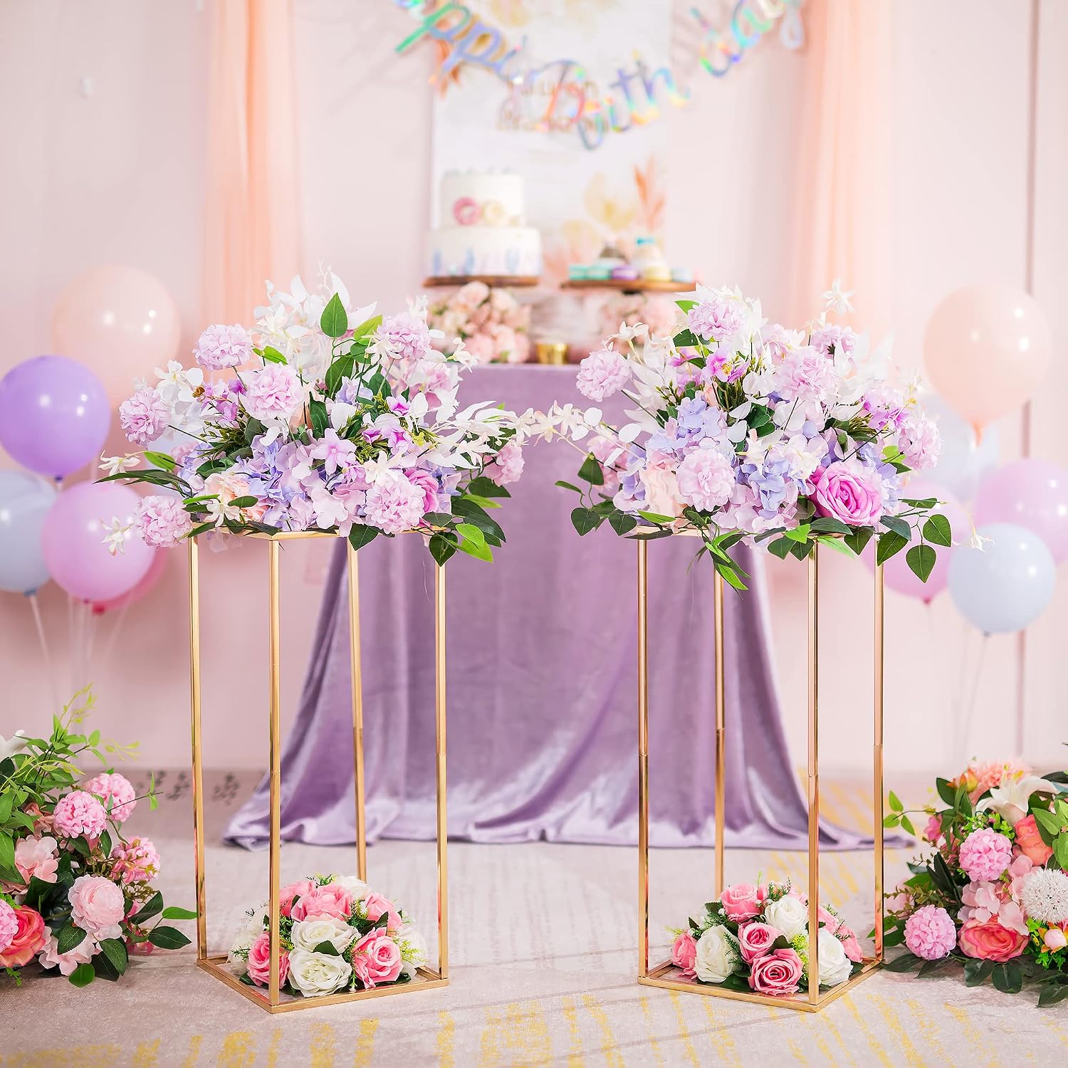Gold Flower Stand for Table: 23.6' Tall Centerpiece Stand for Wedding Table Reception Floral Center Pieces with Home Decoration Party Event 10 PCS