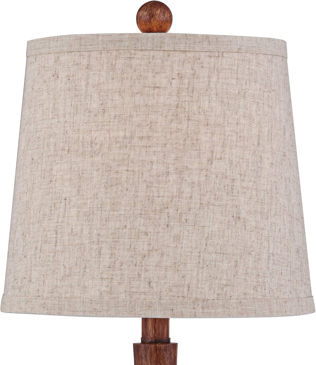 360 Lighting Fraiser 23 1/2' High Cone Small Mid Century Modern Accent Table Lamps Set of 2 Brown Wood Finish Cottage Core Living Room Bedroom Bedside Nightstand House Office Home Oatmeal Shade