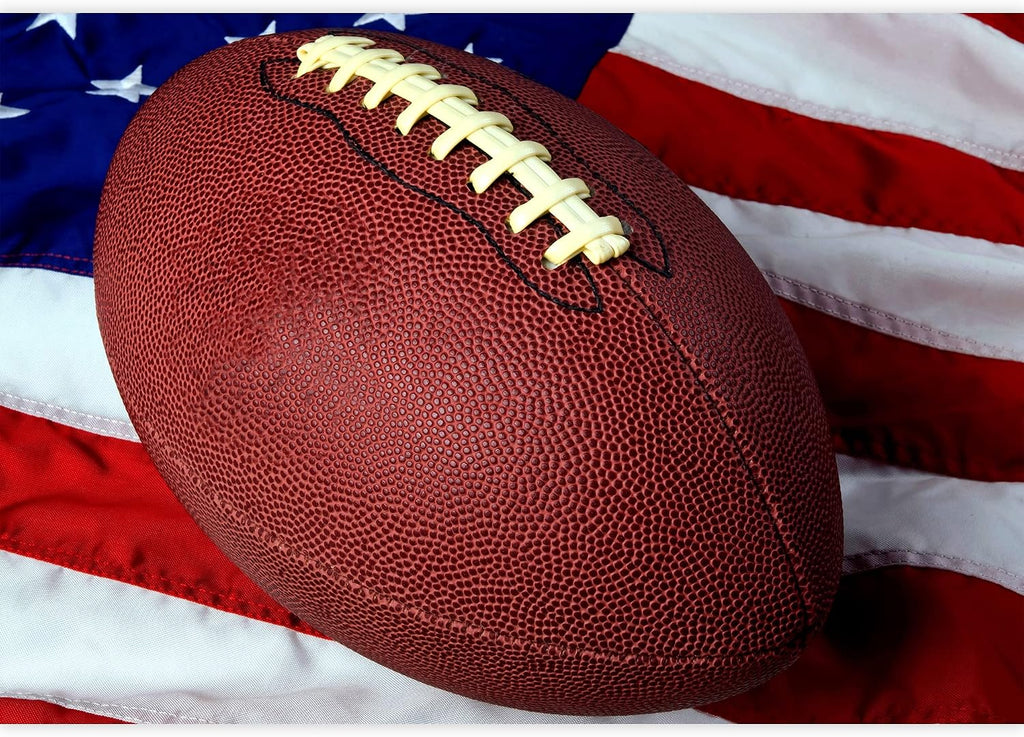 wall26 Removable Wall Sticker/Wall Mural American Flag & Close-Up Retro Football Sports/Fitness Athlete Photography Realism Exercise Gym College for Living Room, Bedroom, Office - 100x144 inches