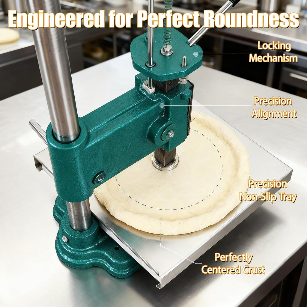 INTBUYING 14inch Manual Pizza Dough Pastry Press Machine Household Pizza Cake Press Machine Dough Press Sheeter Dough Pastry Presser Stainless Steel Pasta Maker Pizza Express Machine