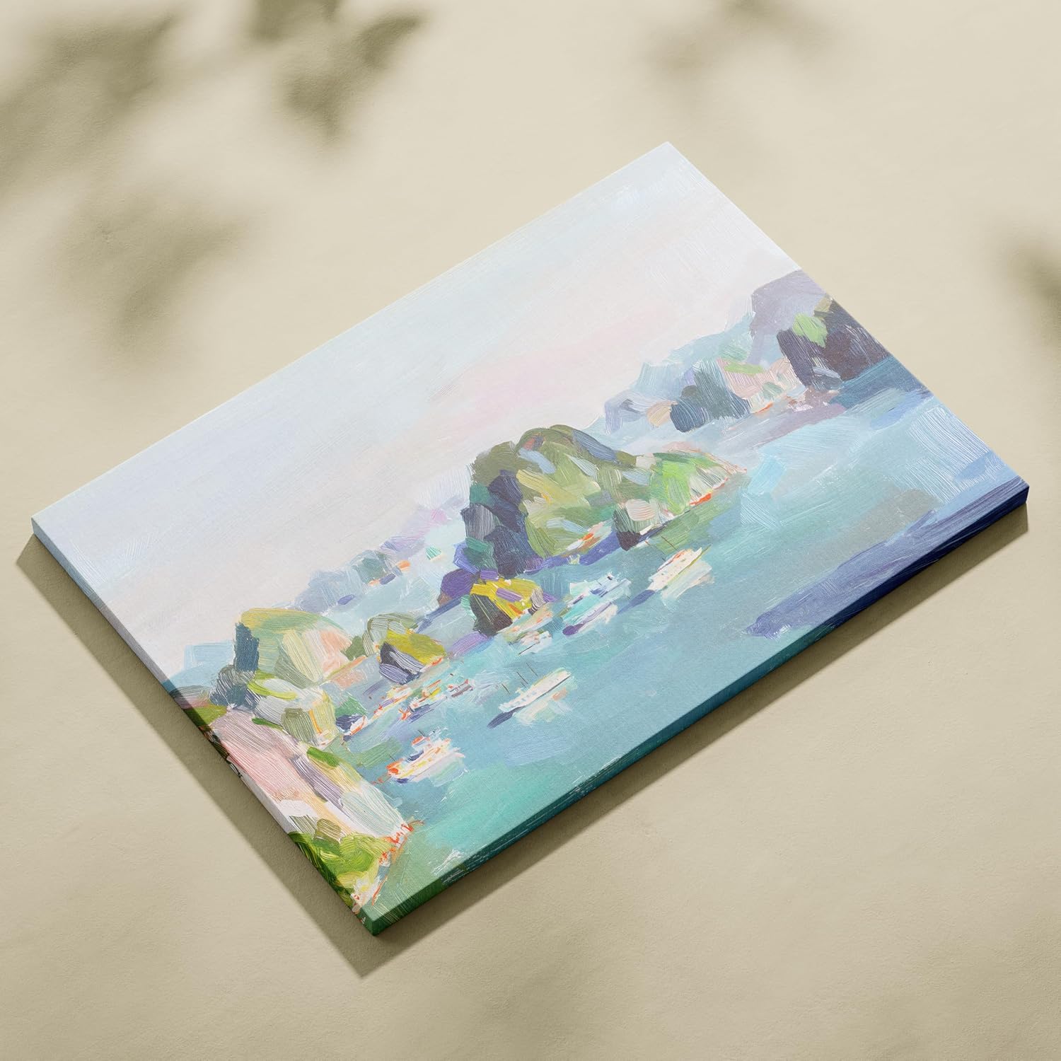 Ha Long Bay Canvas Print – Vietnam Limestone Karsts Wall Art, Halong Bay Seascape Decor, Southeast Asia Travel Poster Ready to Hang(18x24inches)