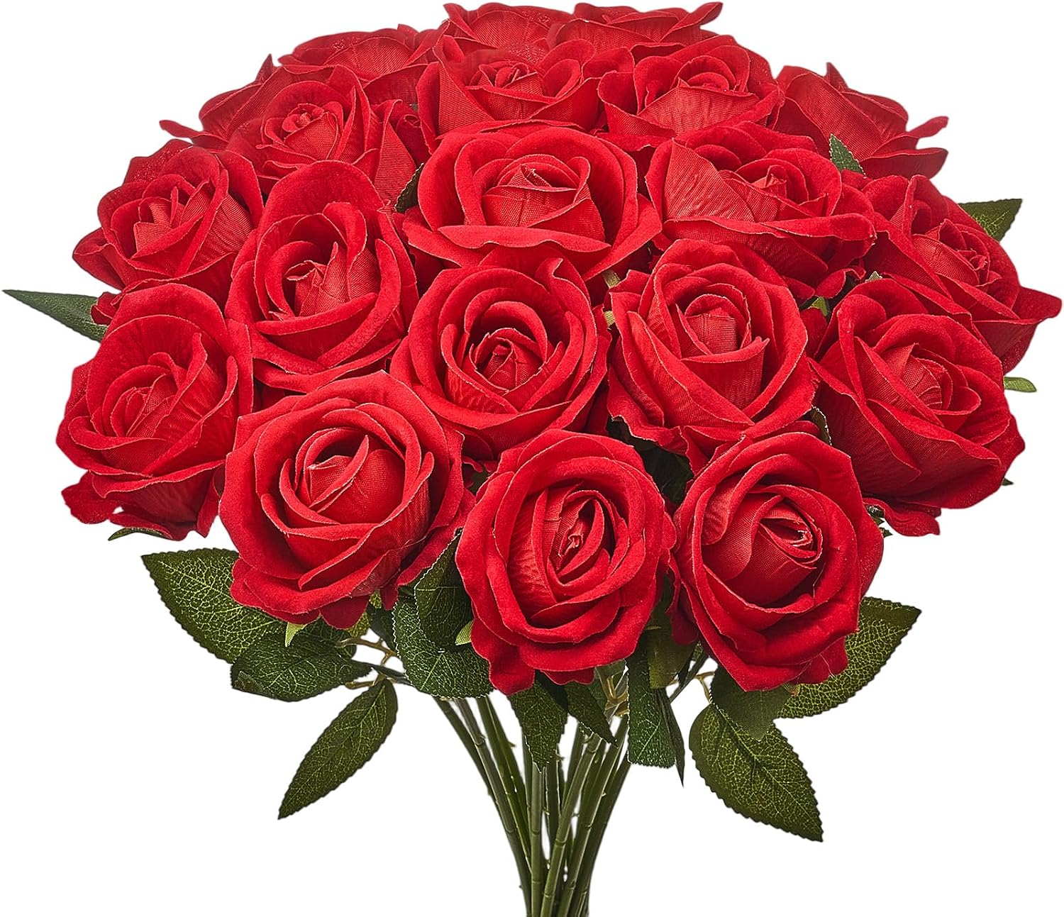 VEVOR Artificial Flowers, 500 pcs Real Looking Red Foam Fake Roses Bulk, Faux Red Bridal Shower with Stems for DIY Wedding Bouquets, Home Centerpieces Arrangements, Party Tables Decorations