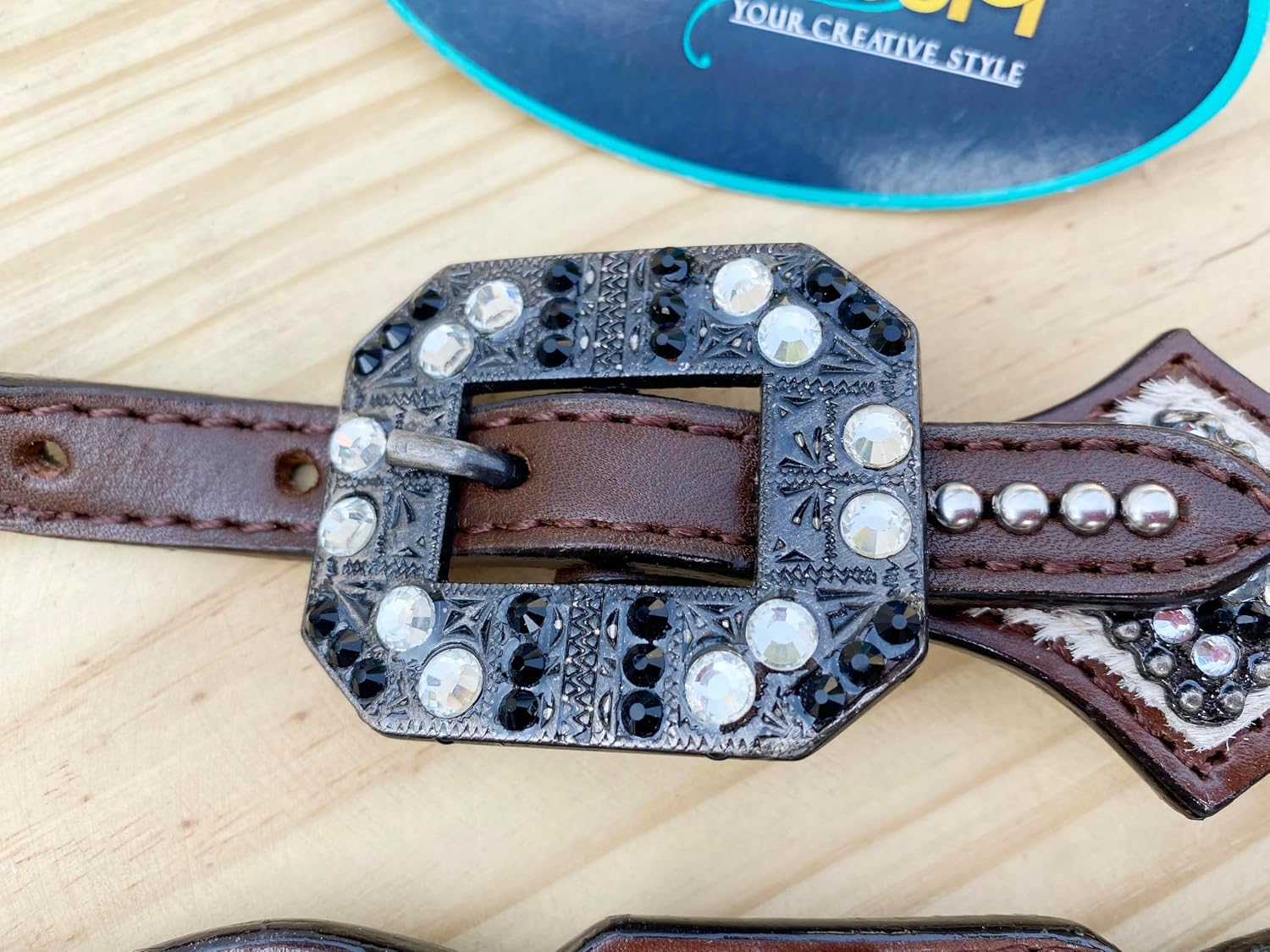 Western Leather Headstall & Breast Collar Set for Horses - Valentine's Day Silver Metallic Cowhide with Rhinestones