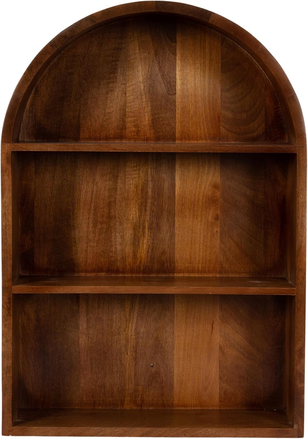 Kate and Laurel Arcott Modern Arched Wall Shelf, 18 x 26, Walnut Brown, Transitional Arch Wall Shelves for Over-the-Toilet Storage or Entryway Storage Shelf