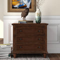 Modern Storage Wood Cabinet with 3-Drawer, Sofa Table Console Table End Table with Pull Out Tray, Accent Table Furniture for Entryway Living Room Bedroom, Fully Assembly Bedside Table (Brown)