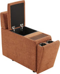 CHITA Versatile Storage Console for Modular Sofa, Multifunctional Side Table with Dual Cup Holders, Table, No Need Assembly, Terracotta