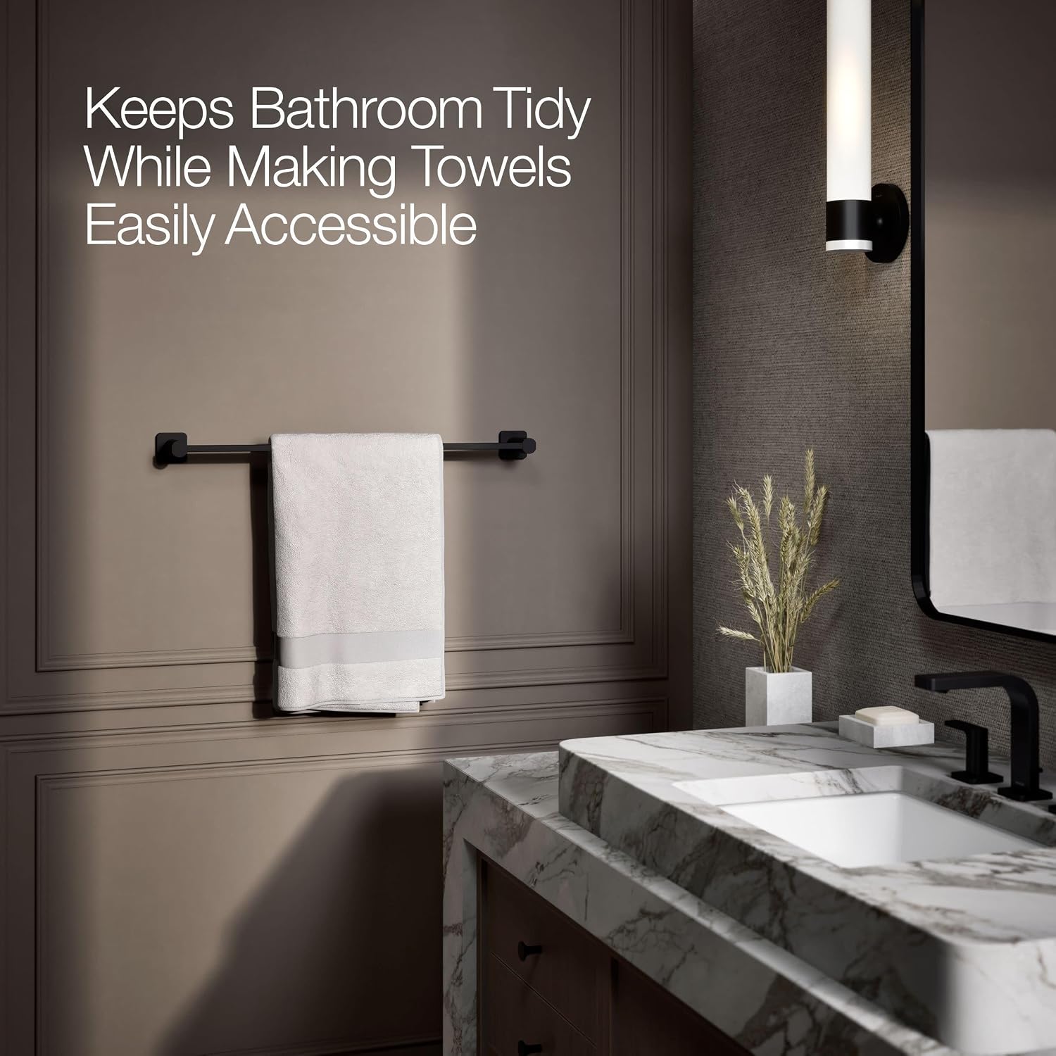 Kohler 23525-BL Parallel® 24' Towel bar, Matte Black