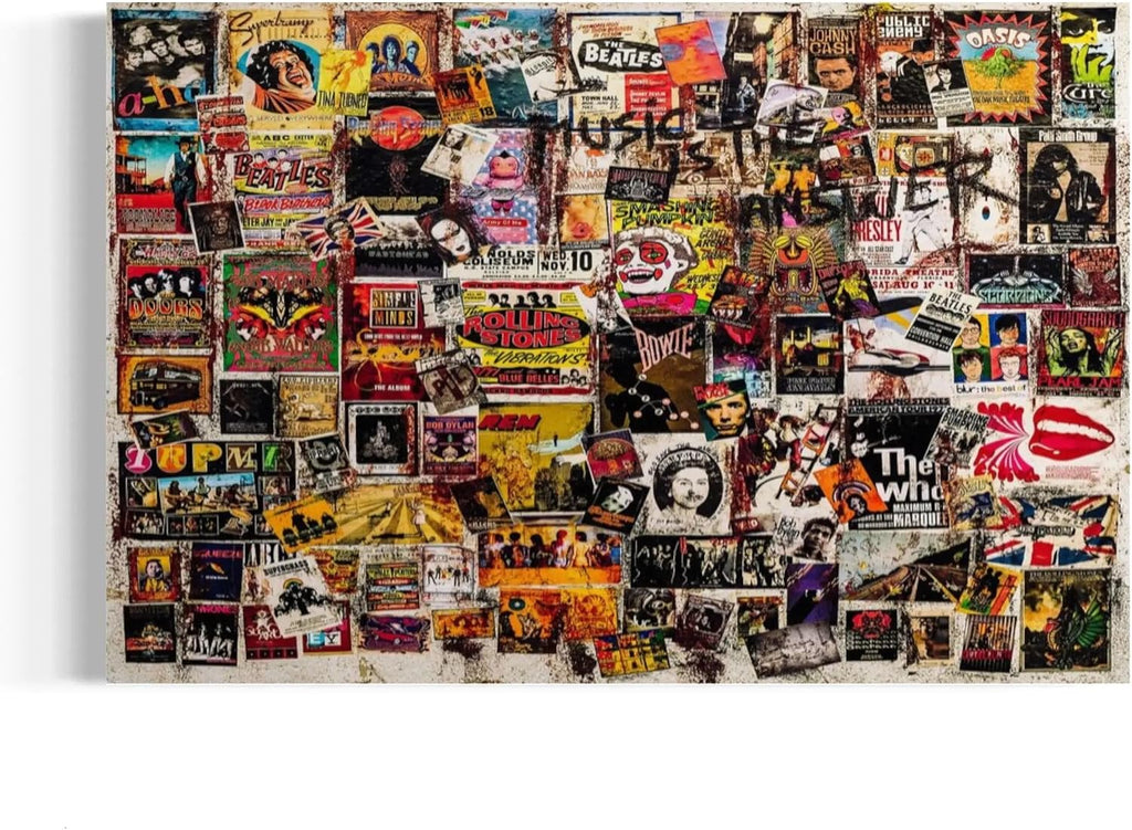 Canvastoria Music Is The Answer - Vintage Rock Concert Poster Print | Retro Rock Band Wall Art | Classic Music Memorabilia for Home, Bar, or Studio Decor