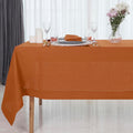 Signature Linen™ by D'Moksha Rust Tablecloth, Rectangle Tablecloth 60 x 102 Inch, 100% Pure Linen, Hemstitch, Machine Washable Table Cloth for Dining- Summer