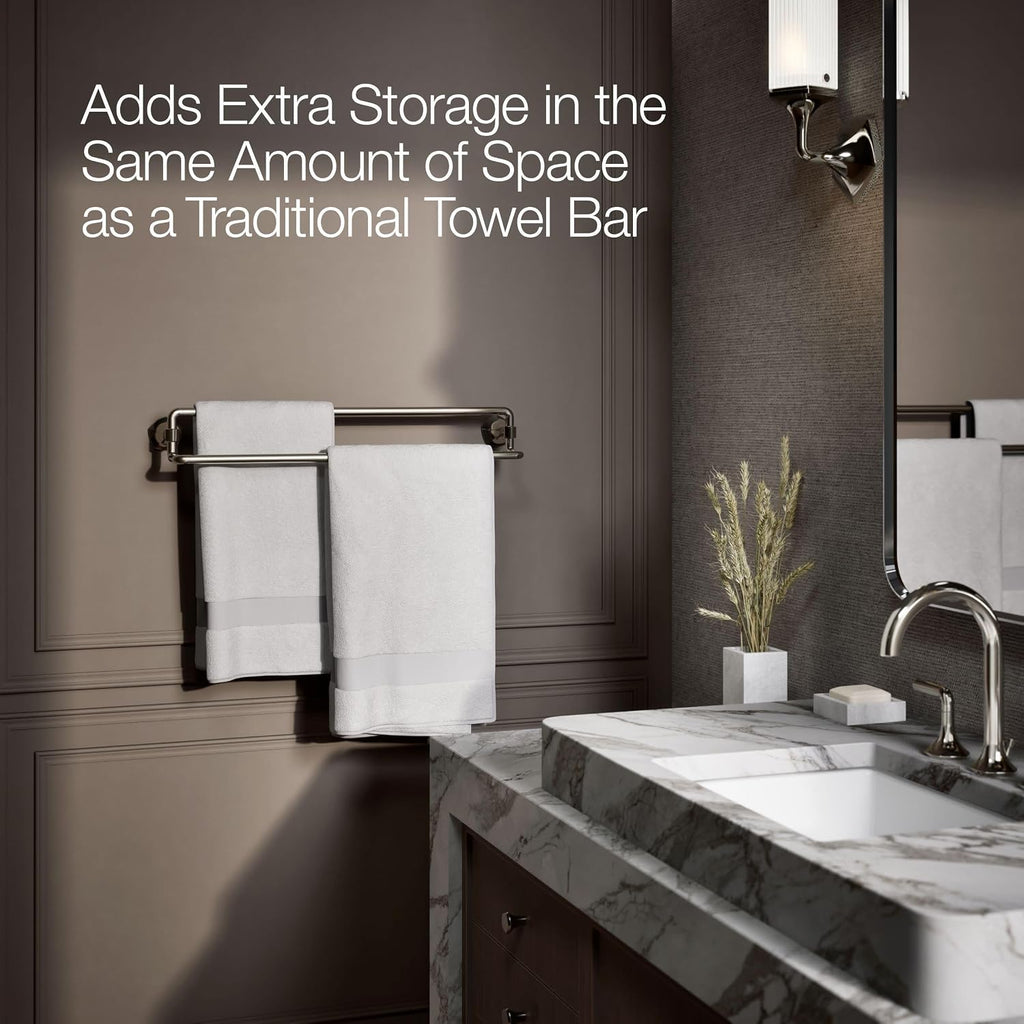 Kohler 27062-SN Occasion® 24' Double Towel bar, Vibrant Polished Nickel