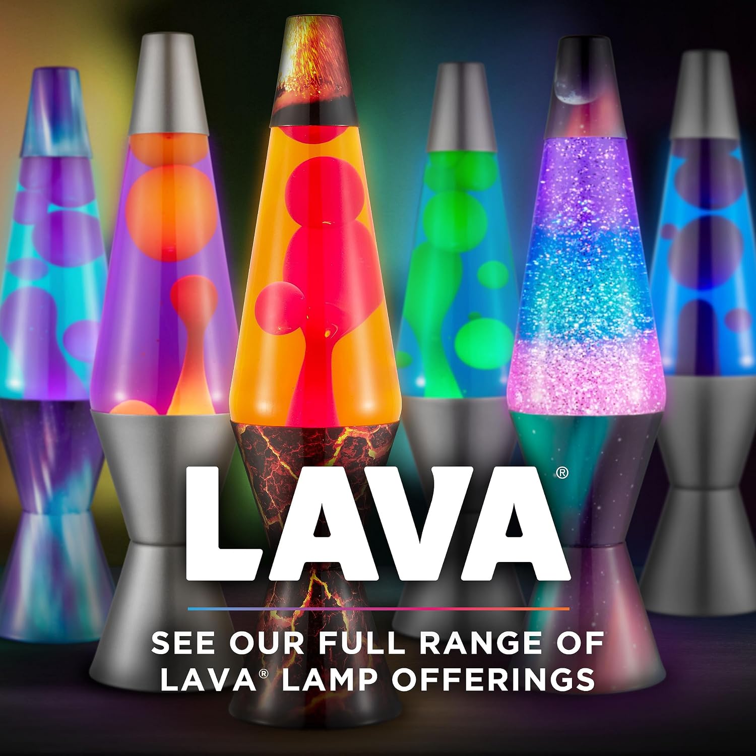 Lava The Original Lamp - 14.5' Aurora Borealis – Classic Liquid Motion Lamp - Purple Wax and Blue Liquid - Item #2047 (Amazon Exclusive),(Pack of 4)
