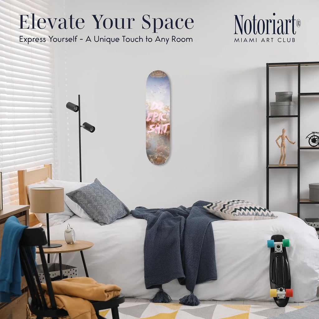 Modern Typography Acrylic Wall Art Die-Cut Easy-to-Hang, 1 Panel 8' x 32', Do Epic Skateboard
