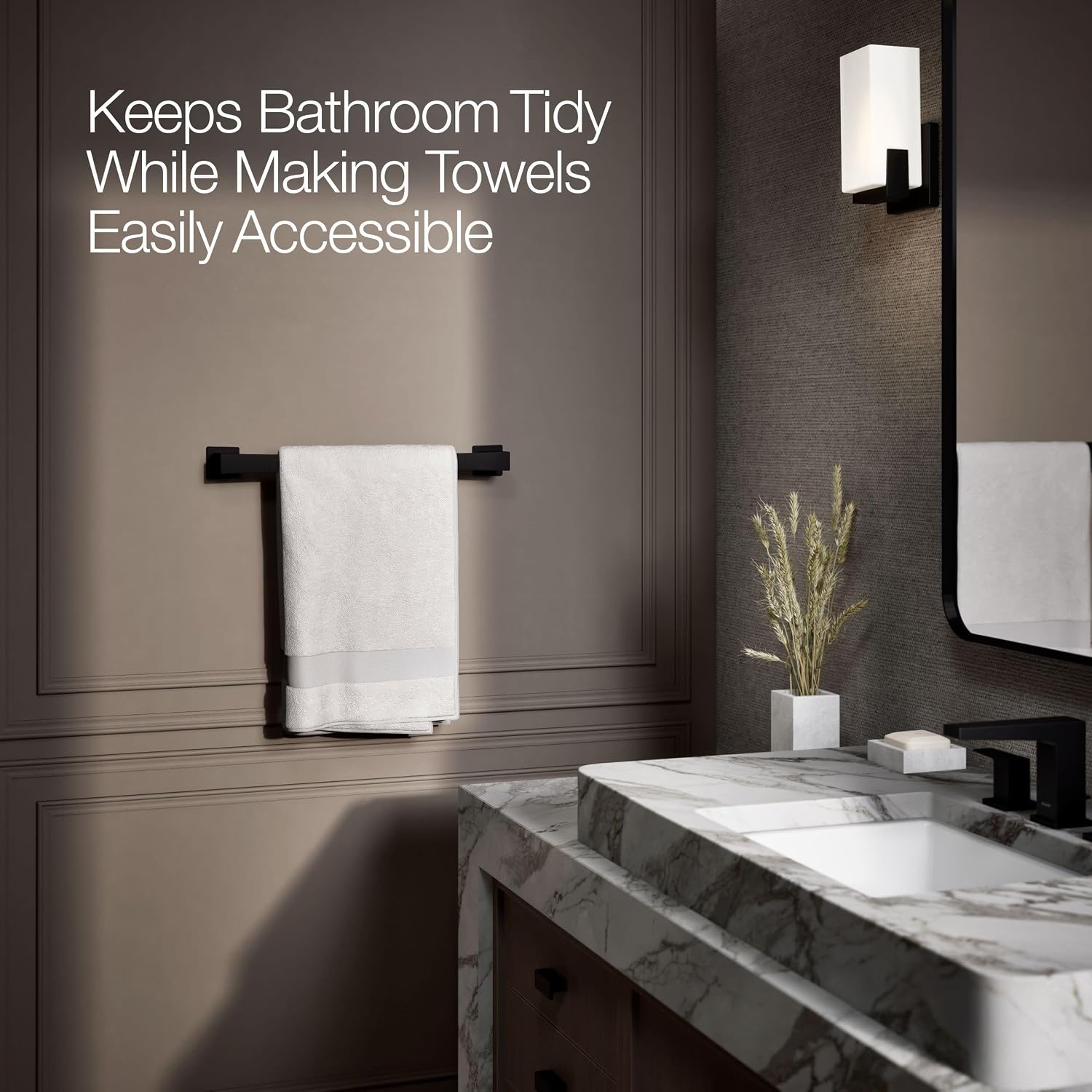 Kohler 26633-BL Honesty® 18' Towel bar, Matte Black