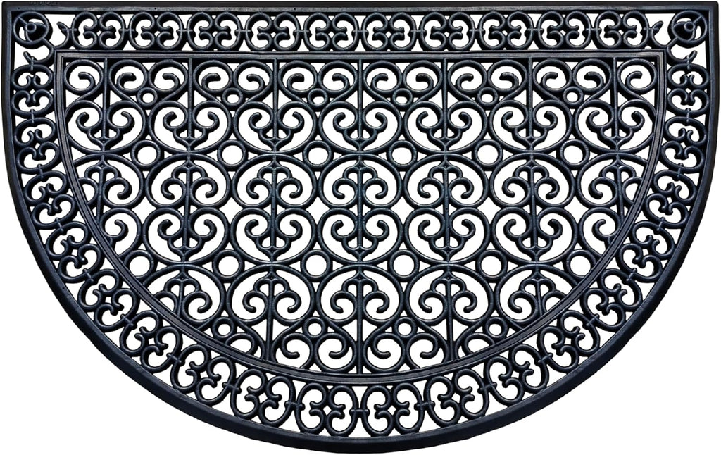 A1 Home Collections 18-LB Heavy Duty Rubber Doormat 30'×48' - Won't Blow Away | Outside Front Door Mat, Mud Dirt Scraper, Non-Slip Drainage Mat for Entryway Patio Garage, All-Weather, 100% Rubber Mats
