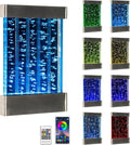 LED Sensory Bubble Wall – 24'x16' Stainless Steel Wall Panel with Floating Fish, Vertical Bubbles, Color-Changing Lights, Remote & APP Control for Sensory & Therapy Rooms