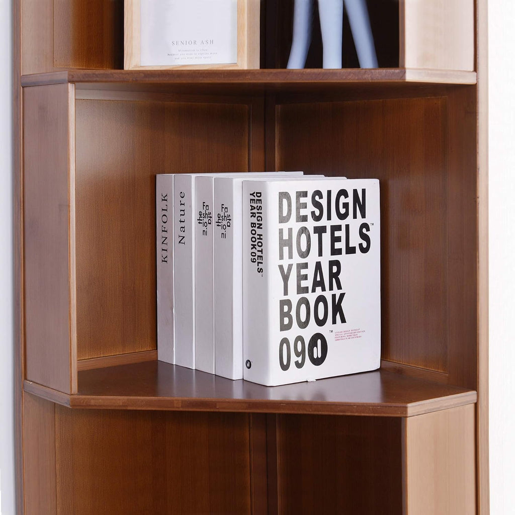 3-Shelf Industrial Corner Bookcase - A-Shaped Display Tall Bookshelf Multifunctional Storage Display Stand for Home Office & Living Room Decoration