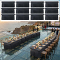 12 pk Black Spandex Tablecloth 8ft with Ruffled Skirt,Wrinkle Free High Stretch Fitted Tablecloths for 8 Foot Rectangle Tables,Pleated Elastic Spandex Table Covers 8ft for Parties Wedding Banquet