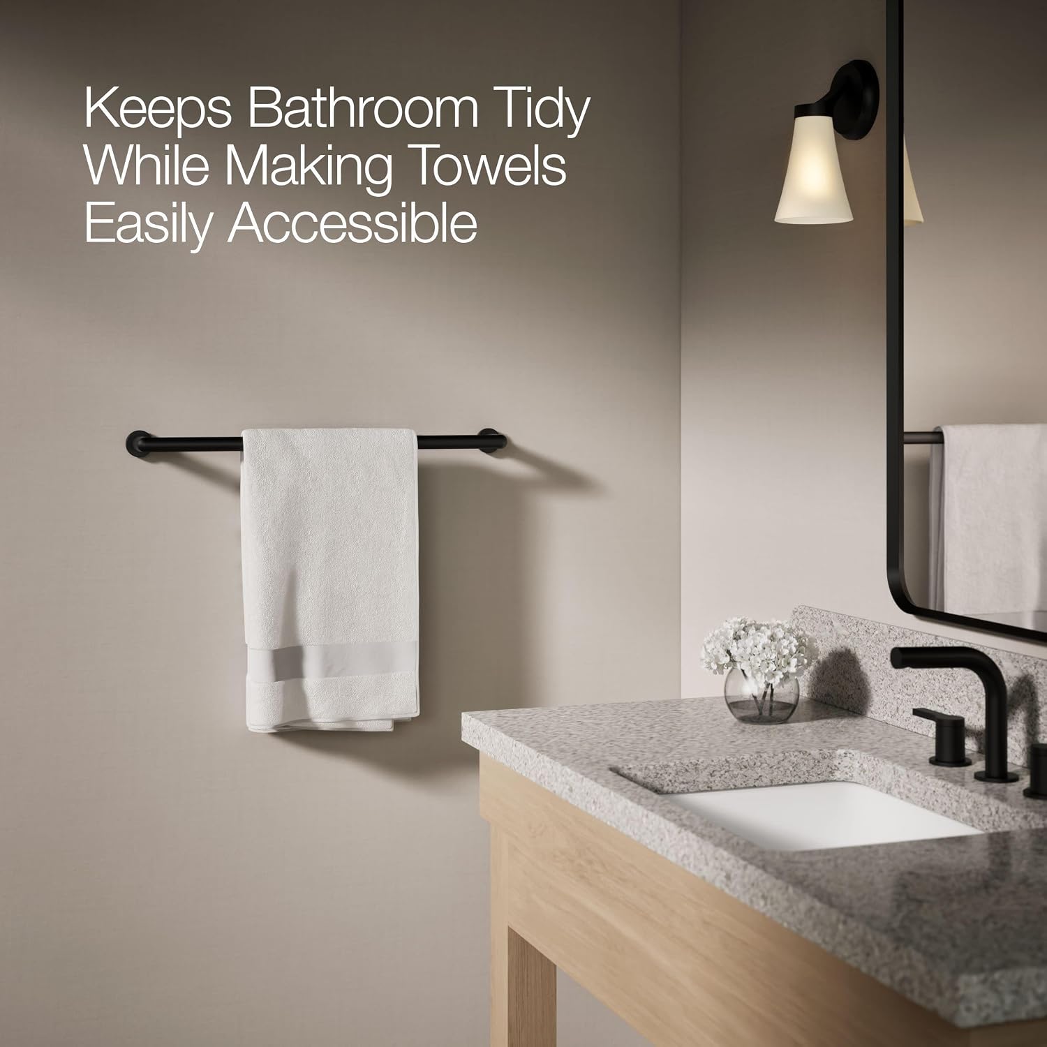 Kohler 97882-BL Kumin™ 24' Towel bar, Matte Black