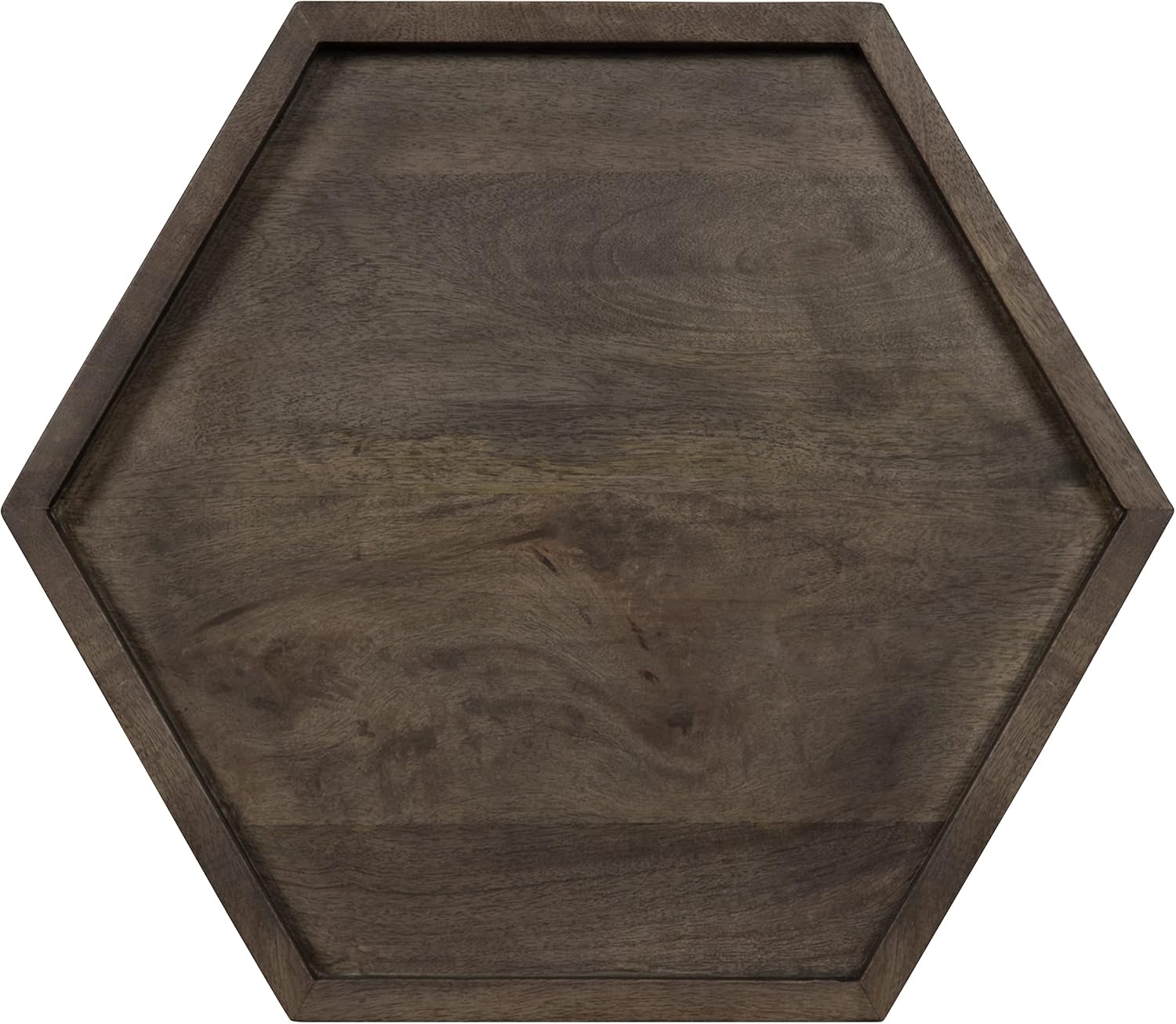 Kate and Laurel Kashvi Modern Side Table; 17 x 15 x 20; Graywash; Decorative Farmhouse Hexagon Bedroom Nightstand Table for Storage and Display