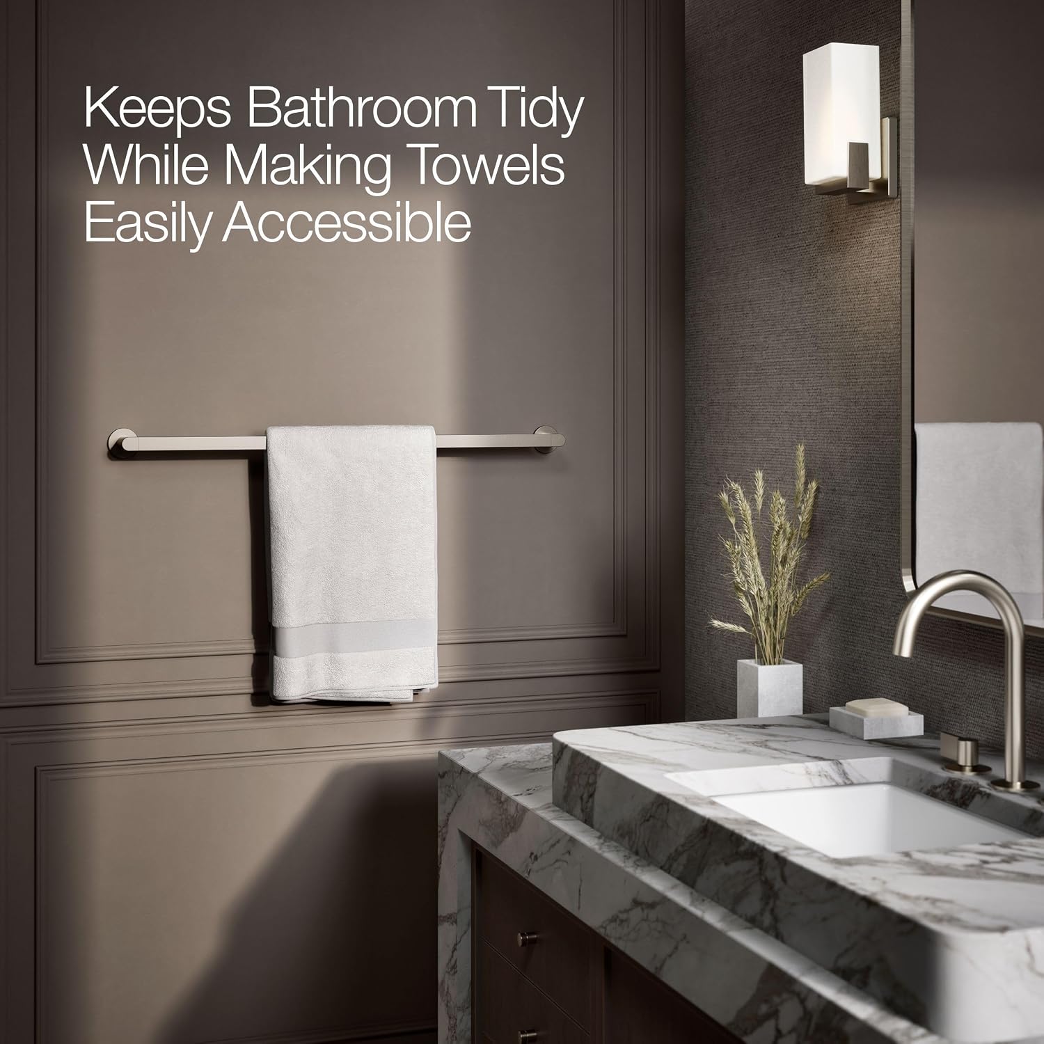 Kohler 73143-BN Composed® 30' Towel bar, Vibrant Brushed Nickel