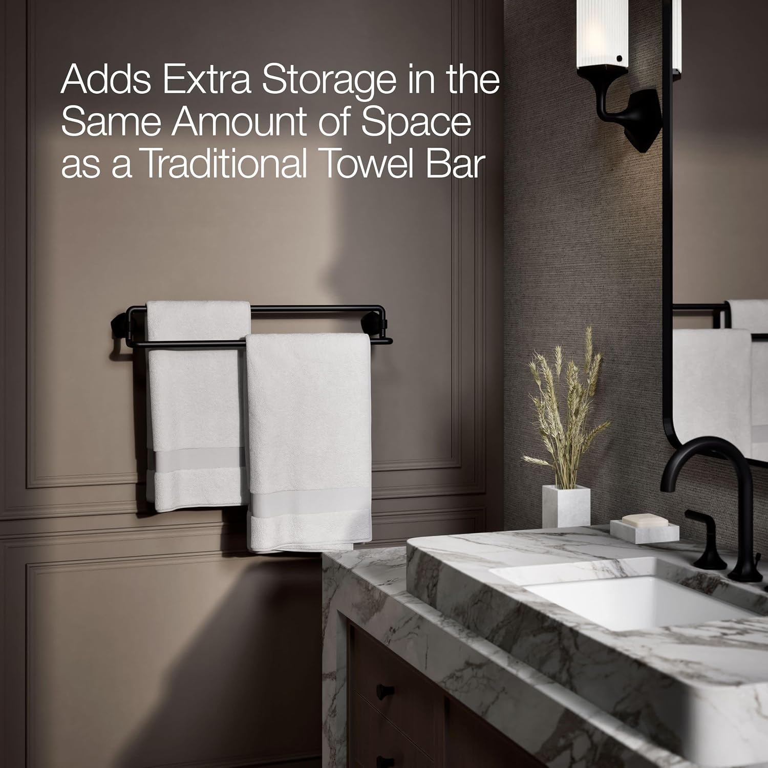 Kohler 27062-BL Occasion® 24' Double Towel bar, Matte Black