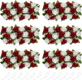 NUPTIO Flower Wedding Centerpieces for Tables - 6 Pcs 19.6in Long Burgundy & White Artificial Flower Arrangement for Dining Table Centerpiece- Fake Rose Arrangements for Weddings Birthday Party Decor