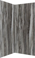 Palisade Vinyl Corner Shower Surround Kit 78in x 36in x 36in Louvre Granite | Waterproof PVC wall panels, grout-free design, bathroom renovation, coordinating trim, shelves, adhesive and sealant included