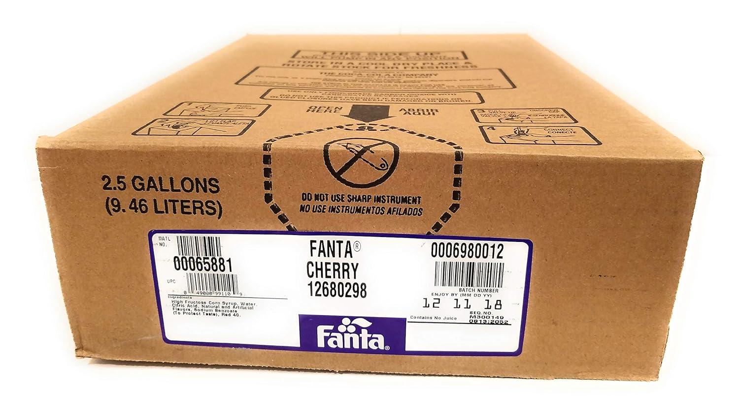 Fanta Cherry 2.5 Gallon Bag in Box Soda Syrup