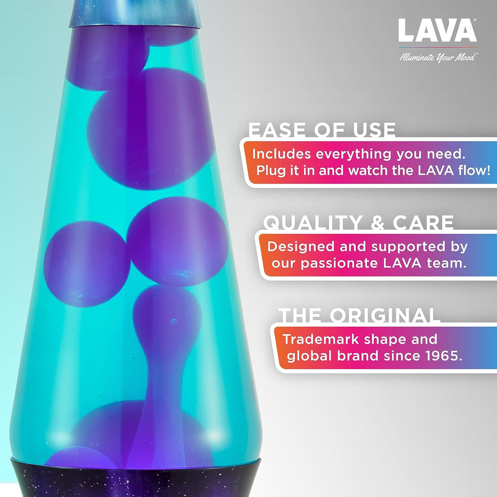 Lava The Original Lamp - 14.5' Aurora Borealis – Classic Liquid Motion Lamp - Purple Wax and Blue Liquid - Item #2047 (Amazon Exclusive),(Pack of 4)