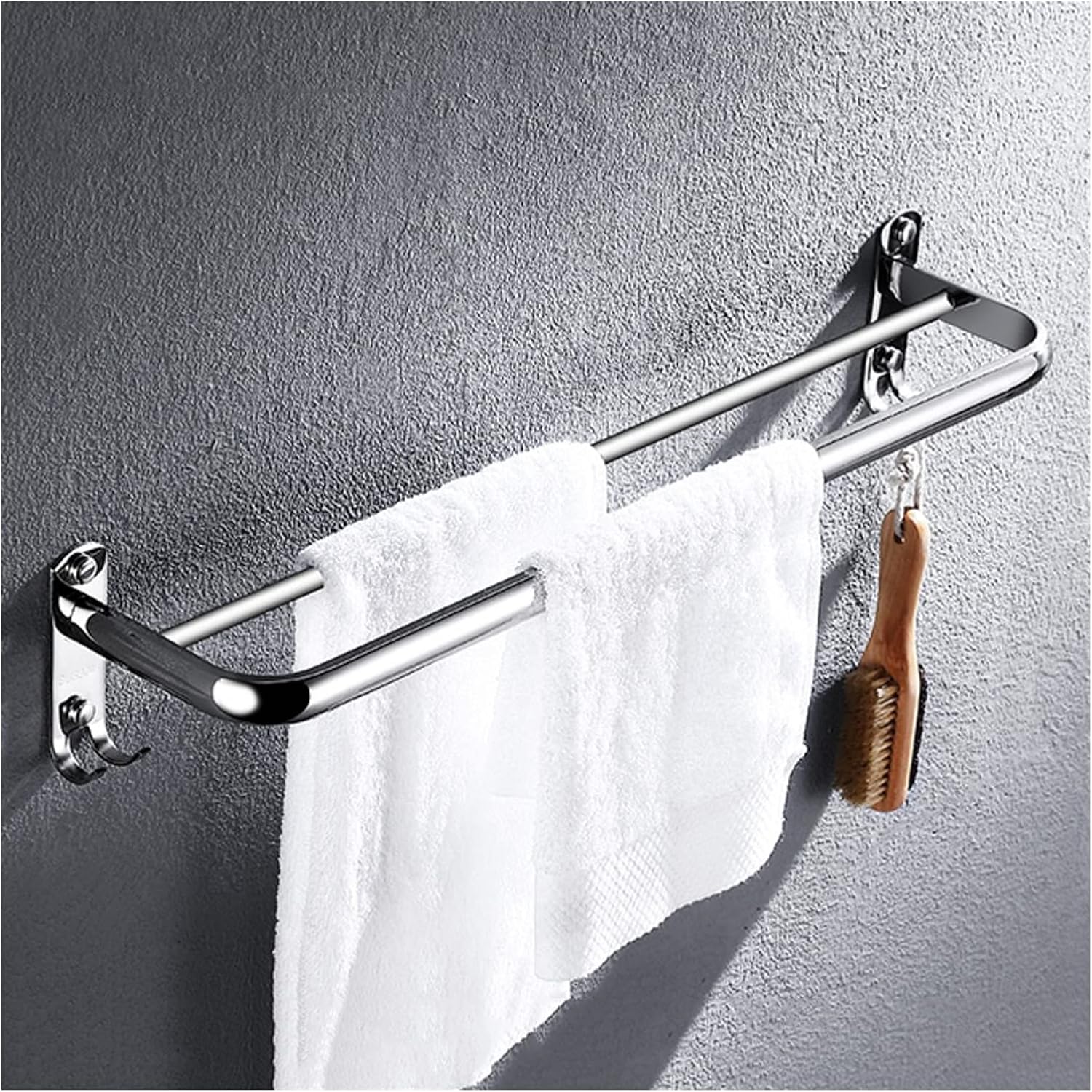 TOMYEUS Shower Caddy Bathroom Shelf Floating Shelves Wall Mounted Set of 2，Wall Mounted Bathroom Wall Shelves with Towel Bar，24 Inch 304 Stainless Steel Shower Organizer