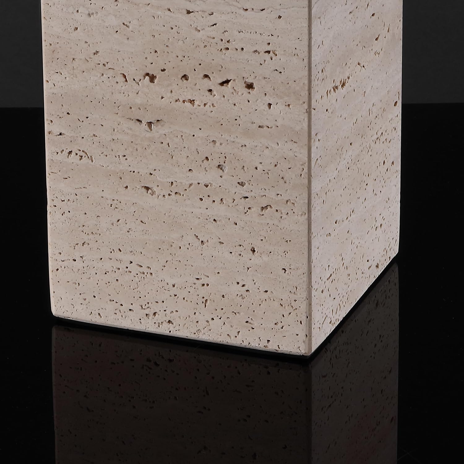 SAFAVIEH Couture Collection Katebryn Travertine/Black 26-inch Dimmable Table Lamp for Bedroom Living Room Home Office Desk Nightstand