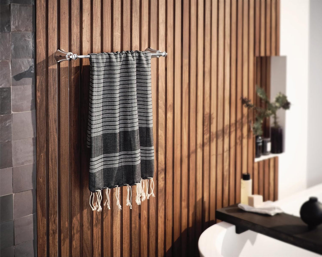 Moen YB0318BN Flara 18-Inch Single Towel Bar, Nickel