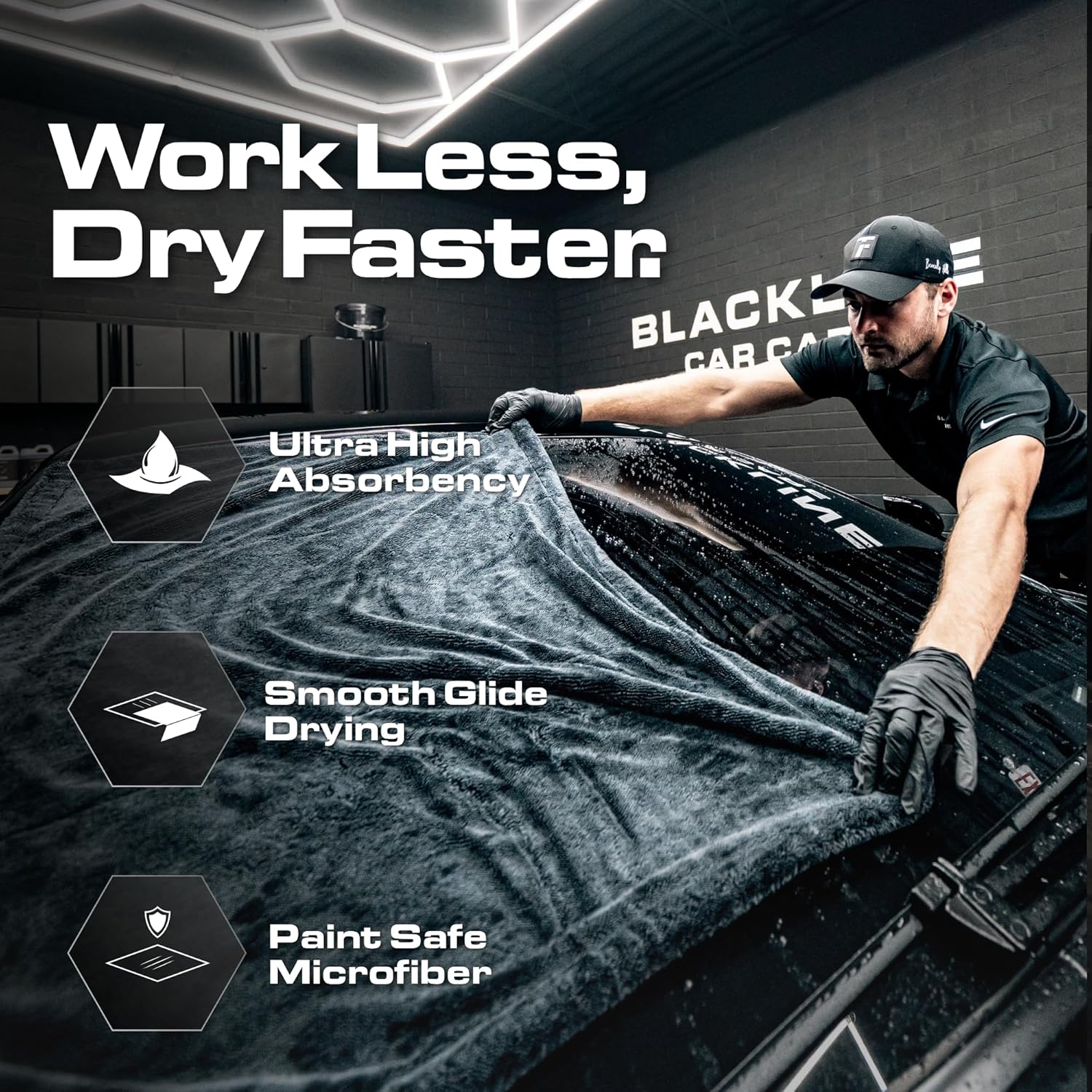 Blackline Clay Towel - Auto Detailing Synthetic Clay Towel - Decontaminate Paint and Glass for Smooth Washing - Great and Effective for Car, Truck, SUV - 12' x 12' (Full Experience)