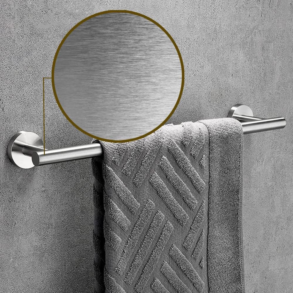 Round Bathroom Accessories Stainless Steel Brushed Toilet Paper Holder Towel Ring Robe Hook Towel Rail Bar Bathroom Hardware,3 Piece Set
