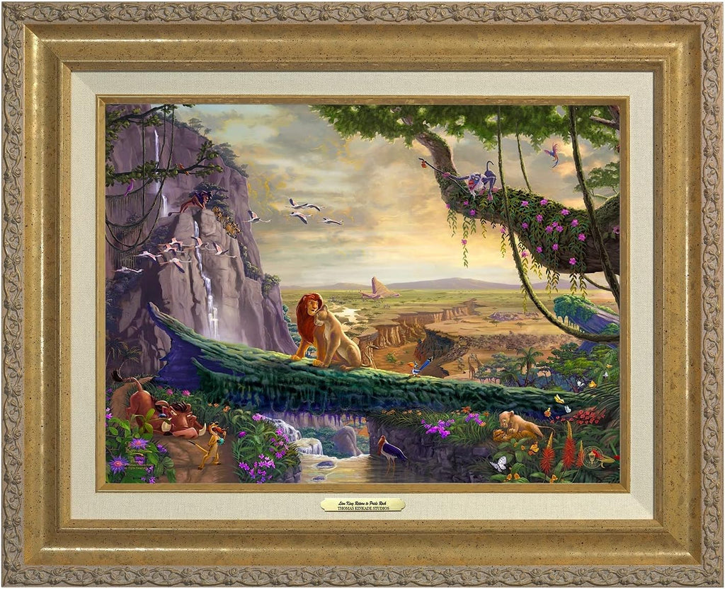 Thomas Kinkade Disney The Lion King - Return to Pride Rock - 12' x 16' - Canvas Classic with Gold Frame